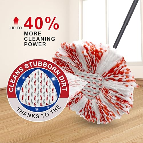 Miniatura 3 de Paquete de 3 repuestos mejorados de limpieza profunda compatibles con O Cedar EasyWring Spin Mop & Bucket System Recambio de cabezales de trapeador