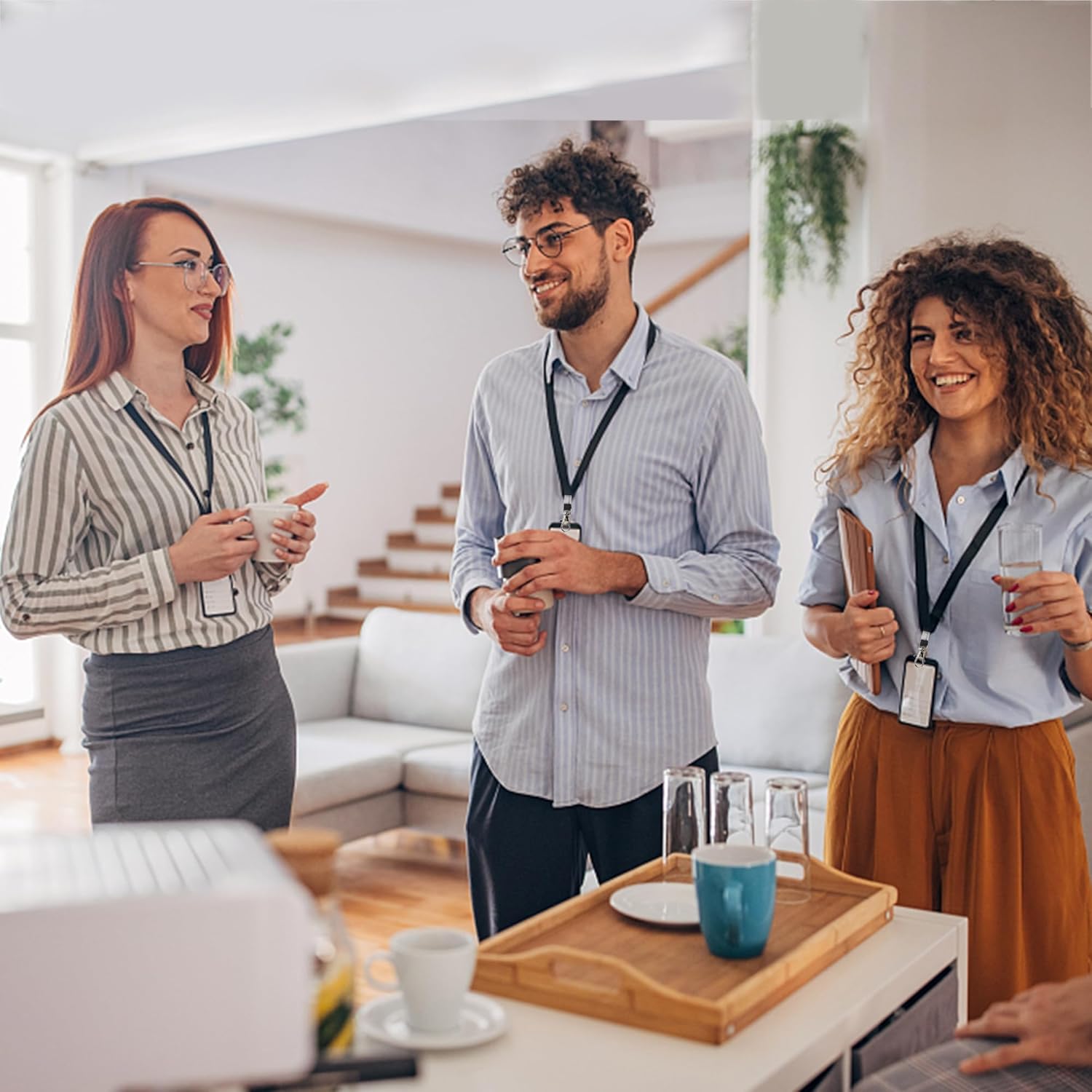 Happy Trees Black Lanyards Bulk for ID Badges, Breakaway Lanyard with Swivel Hooks, Neck Straps for ID Card Name Tags, Badge Holder (8 Pack) - Image 7