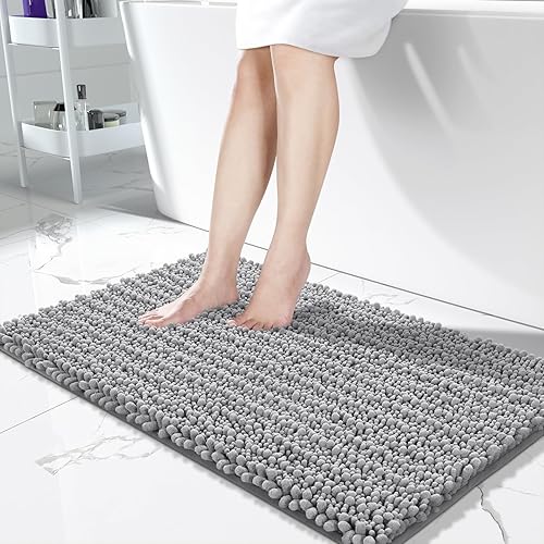 Miniatura 27 de Yimobra Alfombras de baño grandes antideslizantes lavables de 36 x 24 pulgadas, tapete de baño de chenilla ultra suave y absorbente, alfombra de