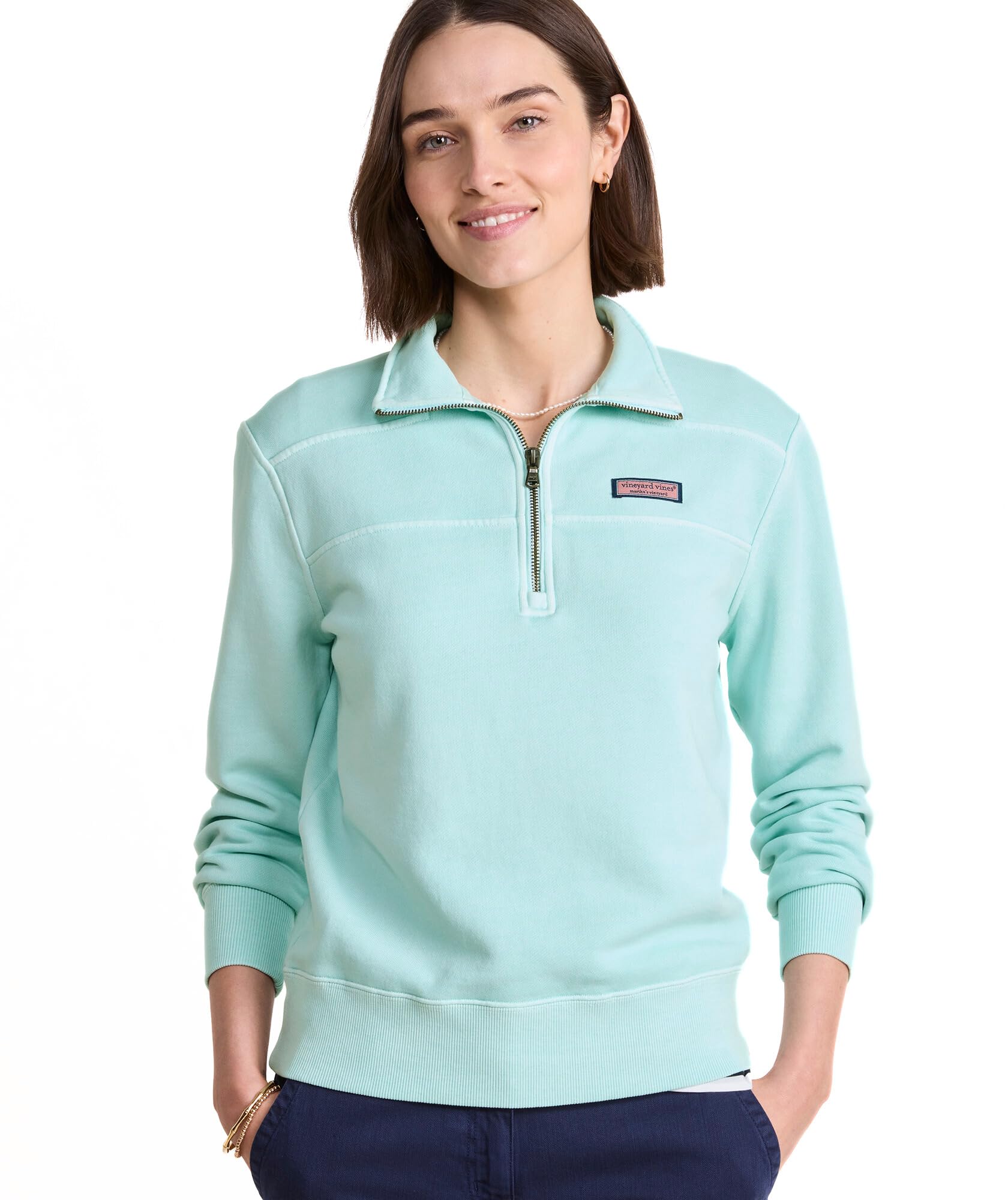 Vineyard Vines Women's Aqua Haze Surf Terry Shep Shirt, Xs