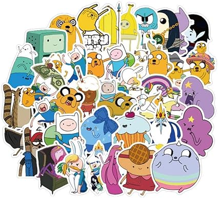 Amazon Co Jp 50pcs アニメアドベンチャータイムステッカーパック 子供用 ノートパソコン 冷蔵庫 携帯 スケートボード 旅行 スーツケース ステッカー 文房具 オフィス用品