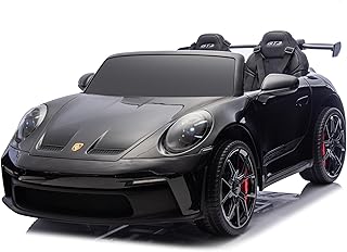 Voiture électrique Enfant Porsche 911 GT3 24V, 2 Places, avec télécommande 2.4Ghz, 4 x Moteur 24V 200Watt, 24V - 7Ah, 1-7 Ans (Noir)