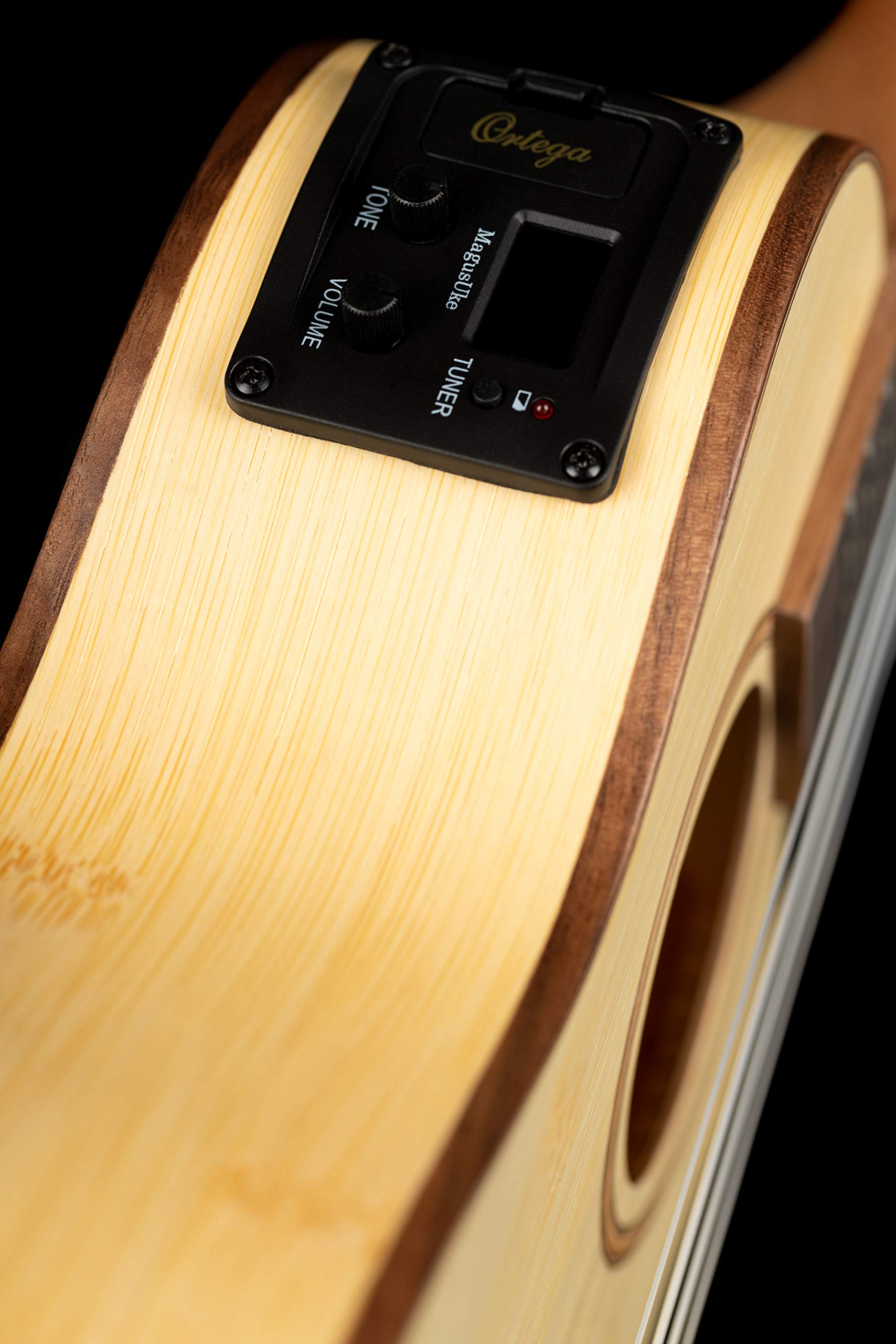 Ortega Guitars Ukulele Concerto Elettro-Acustico – Horizon Series – Gig Bag Inclusa – Bamboo, Natural (RUBO-CE)