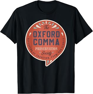 The Oxford Comma Preservation Society Team Oxford Vintage T-Shirt