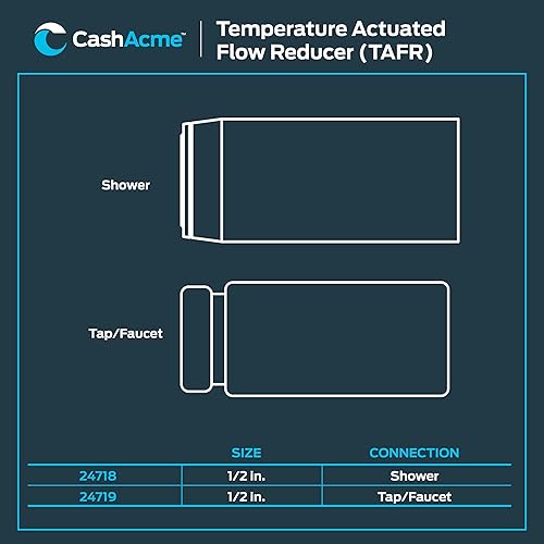 Miniatura 6 de Cash Acme Reductor de flujo accionado por temperatura para grifo (TAFR), cromado, accesorios de plomería de latón, 24719