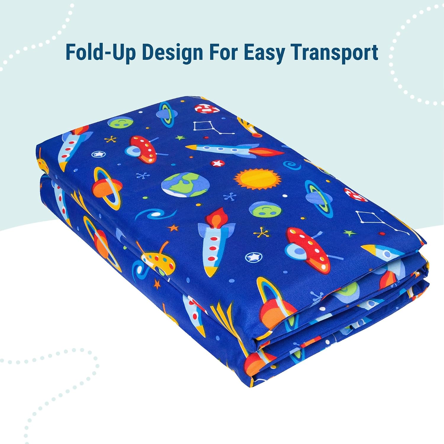 Wildkin Kids Microfiber Nap Mat Cover – Soft, Durable & Fits 1.5" Vinyl Sleep Mats (Out of This World)