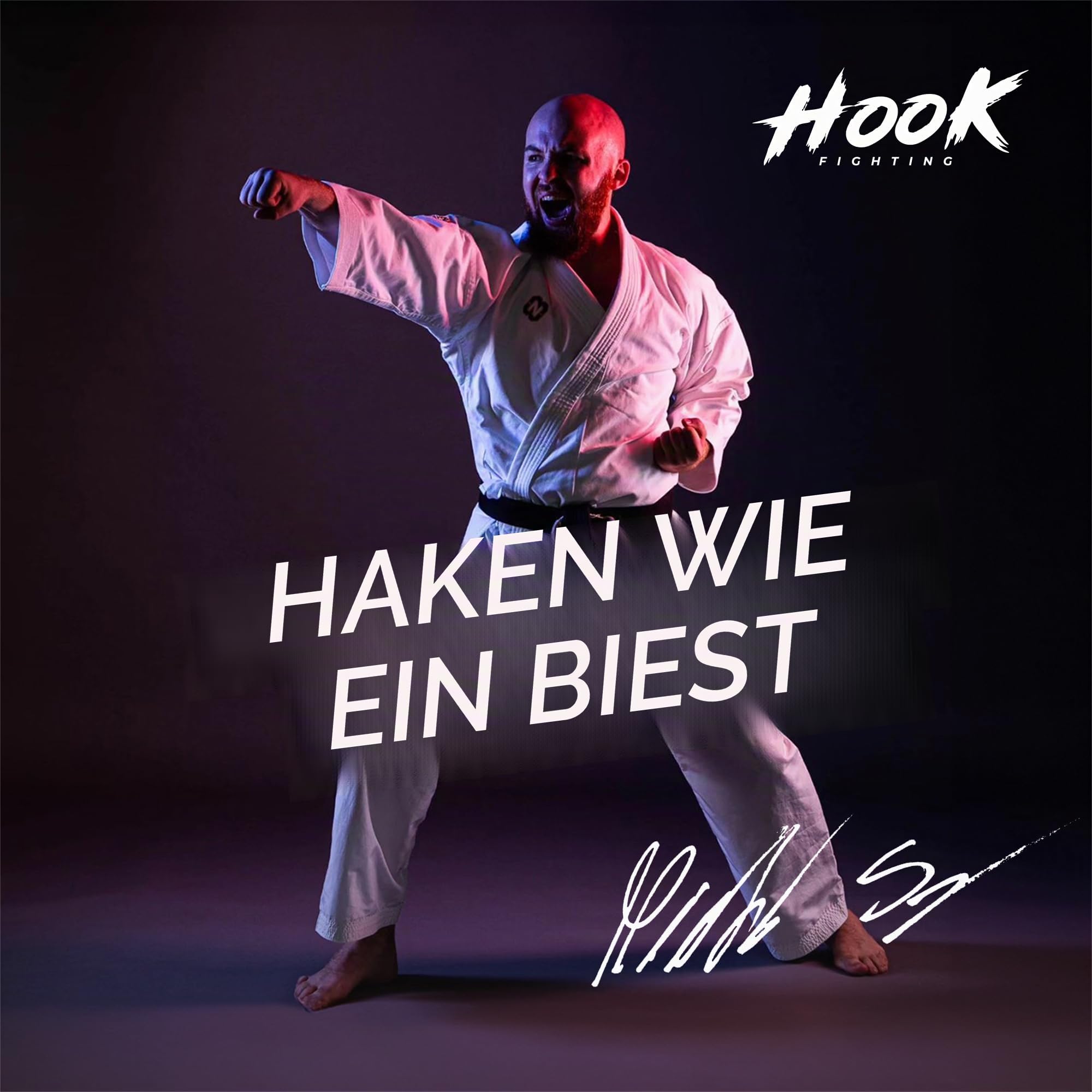 HOOK FIGHTNG COMPETITION Sport Rucksack in Schwarz mit einem Fassungsvermögen von 45/63 Litern Schutz vor Feuchtigkeit Belüftete und thermoaktive Tasche/Fitness Rucksack Verstellbares Volumen Stabilit