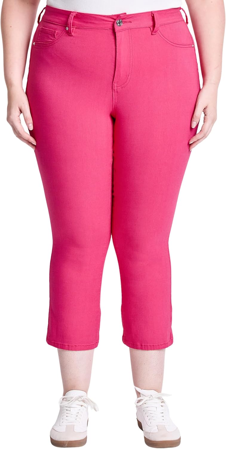 YMI Royalty for Me Women's Plus Hyperstretch Cropped Kick Flare Pants, Ep206731