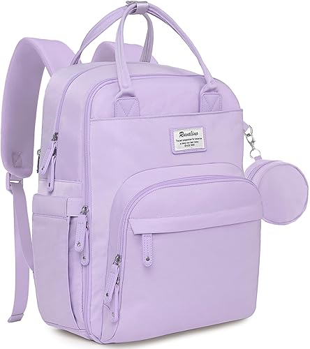 Miniatura 172 de RUVALINO Mochila para pañales - Bolsa de pañales de viaje multifunción para bebé con cambiador, soportes aislados para botellas y estuche para Gris