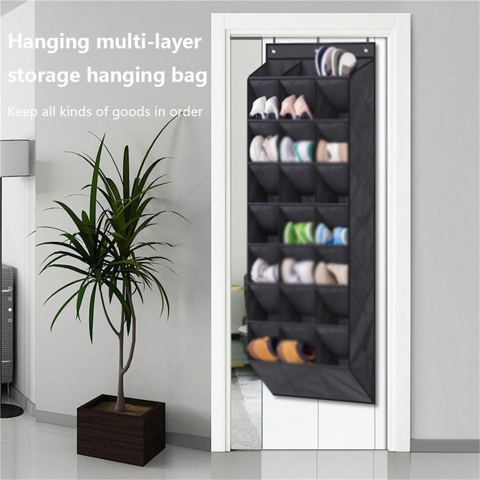 Organizador de Zapatos sobre la Puerta, Estante de Almacenamiento Colgante Oxford Resistente