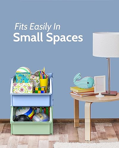 Miniatura 6 de Skywin Contenedores apilables de plástico para despensa, contenedores apilables para organizar alimentos, cocina y baño (1 unidad, verde, 1 paquete