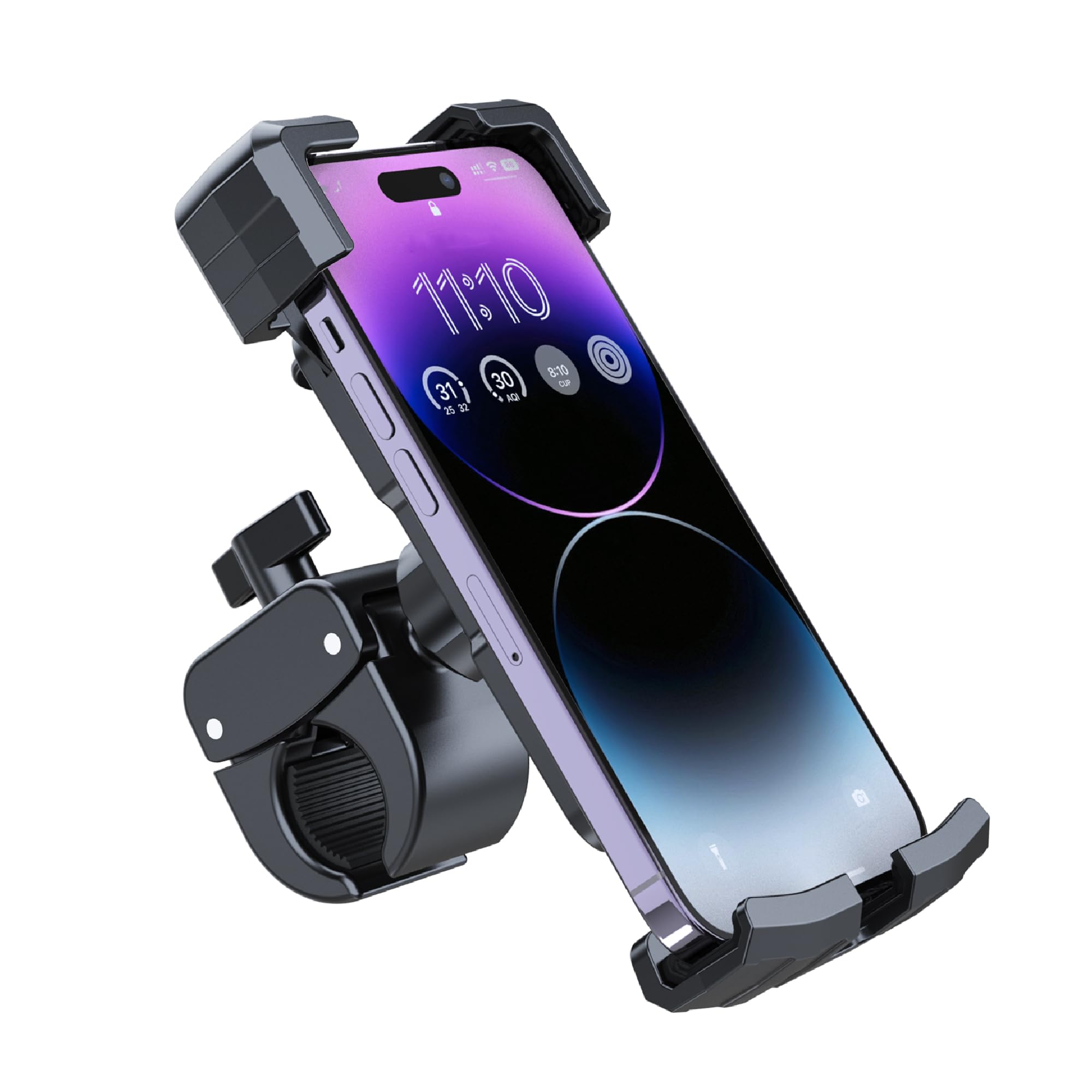 MMOBIEL Uchwyt Rowerowy na Telefon - Solidny Uchwyt na Telefon do Roweru, Skutera itp. - Uchwyt na Telefon do Telefonów od 4 do 7 Cali - Regulowany Uchwyt do Nawigacji Rowerowej - Uniwersalny - Czarny