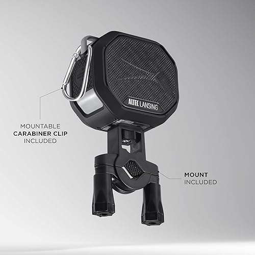 Miniatura 5 de Altec Lansing HYDRATREK - Altavoz Bluetooth magnético, impermeable IP67, altavoz portátil, emparejamiento inalámbrico verdadero, carga rápida USB-C,