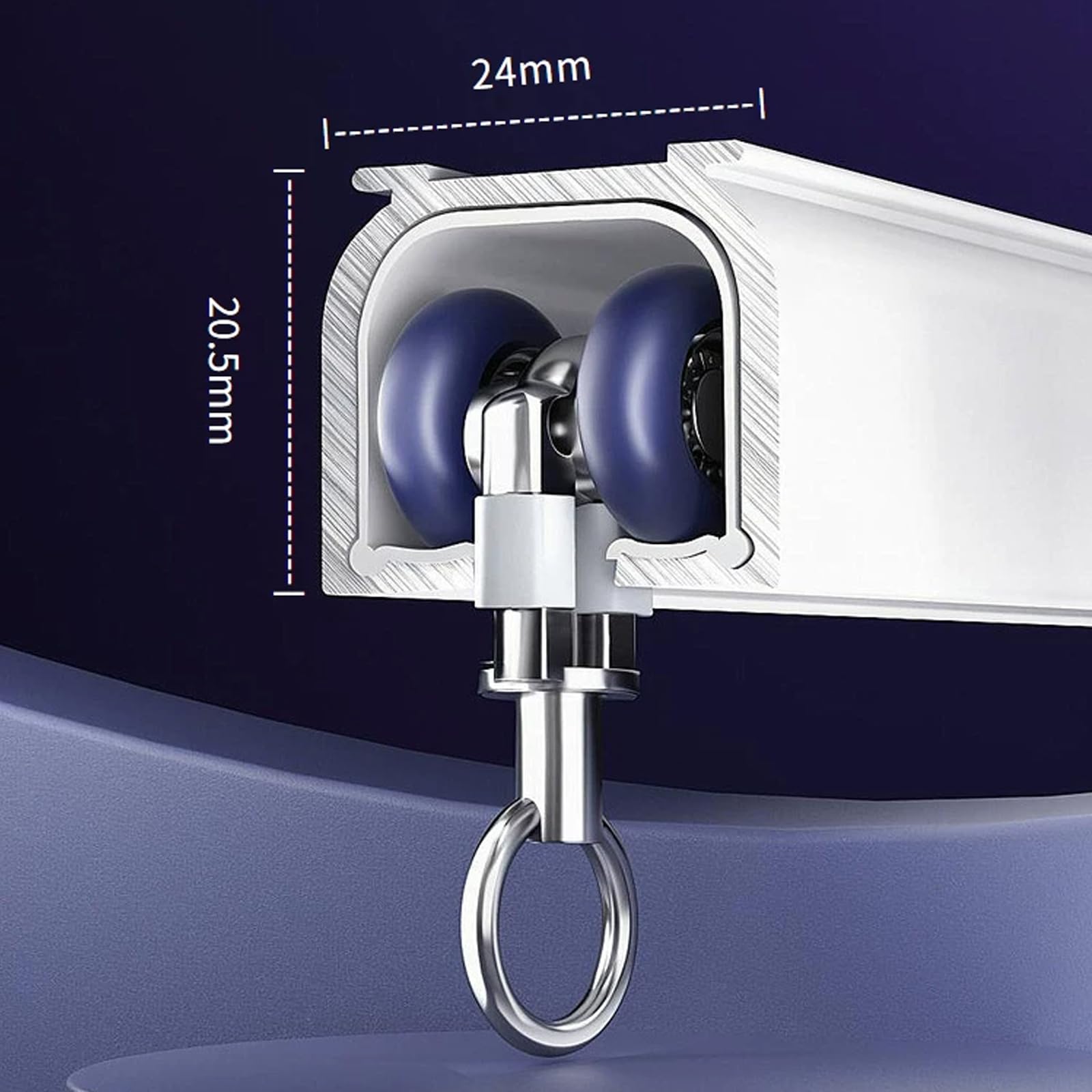 Riel de Cortina de Aluminio Silencioso,Techo o Pared,Ruedas de Rodamiento (4m)