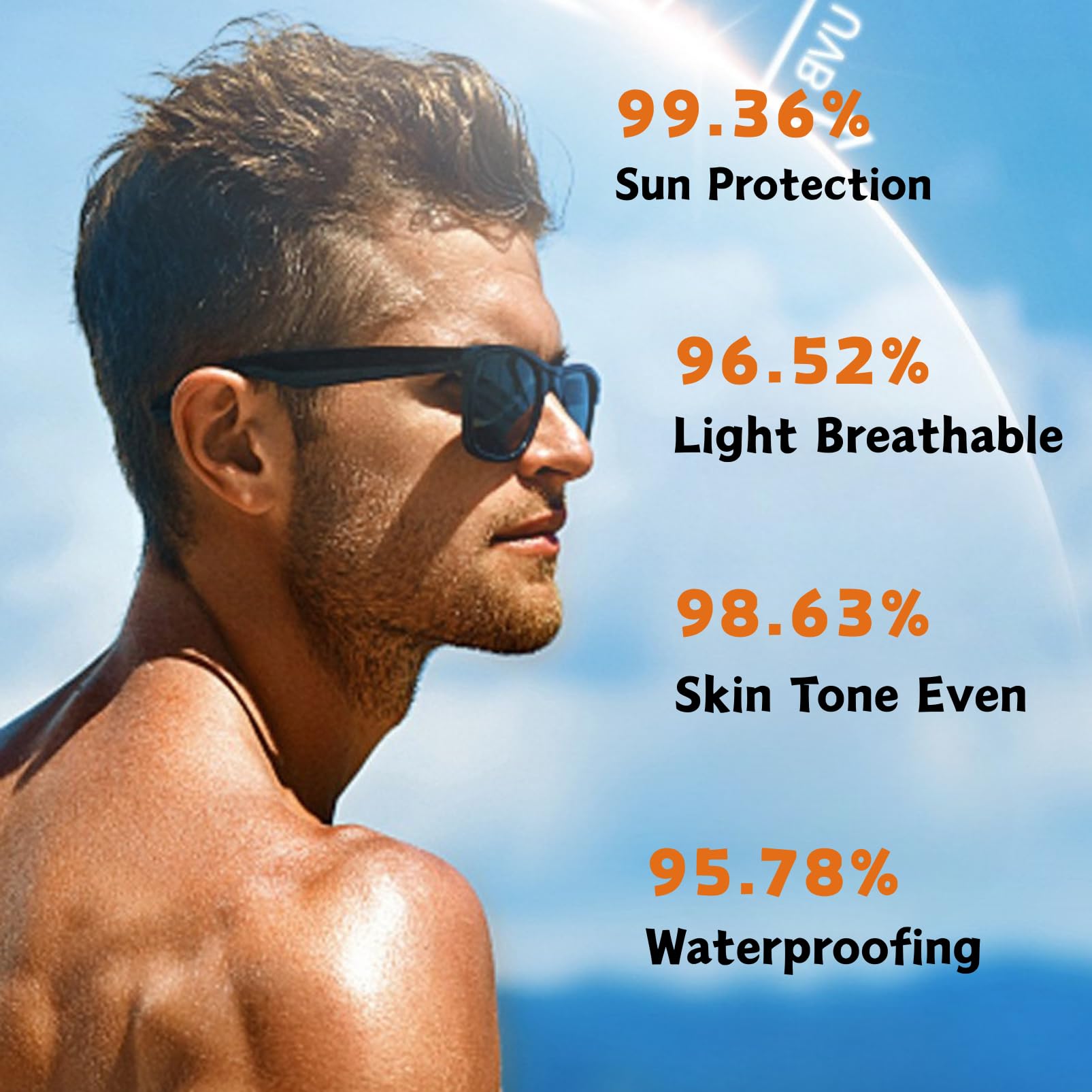Sunscreen for Men SPF 90+, Mens Moisturiser Face with UVA/UVB Protection, Waterproof & Sweat Resistant Sun Lotion - Image 4