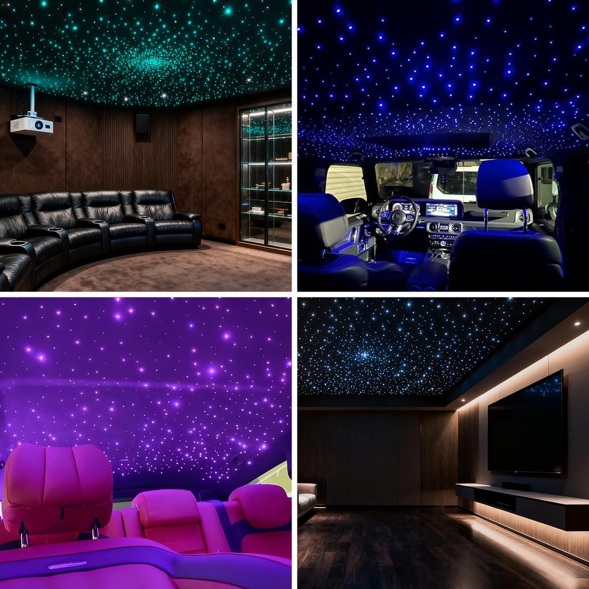 Twinkle Starlight Headliner Light,16W 650pcs 9.8ft LED Star Ceiling Fiber Optic Light Kit APP/Remote Control for Car/Home/Party