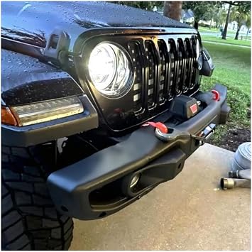 Front Bumper Compatible with 2018-2025 Jeep Wrangler JL 2020-2025 Jeep Gladiator JT 10th Anniversary Style 2DR 4DR Models with PD