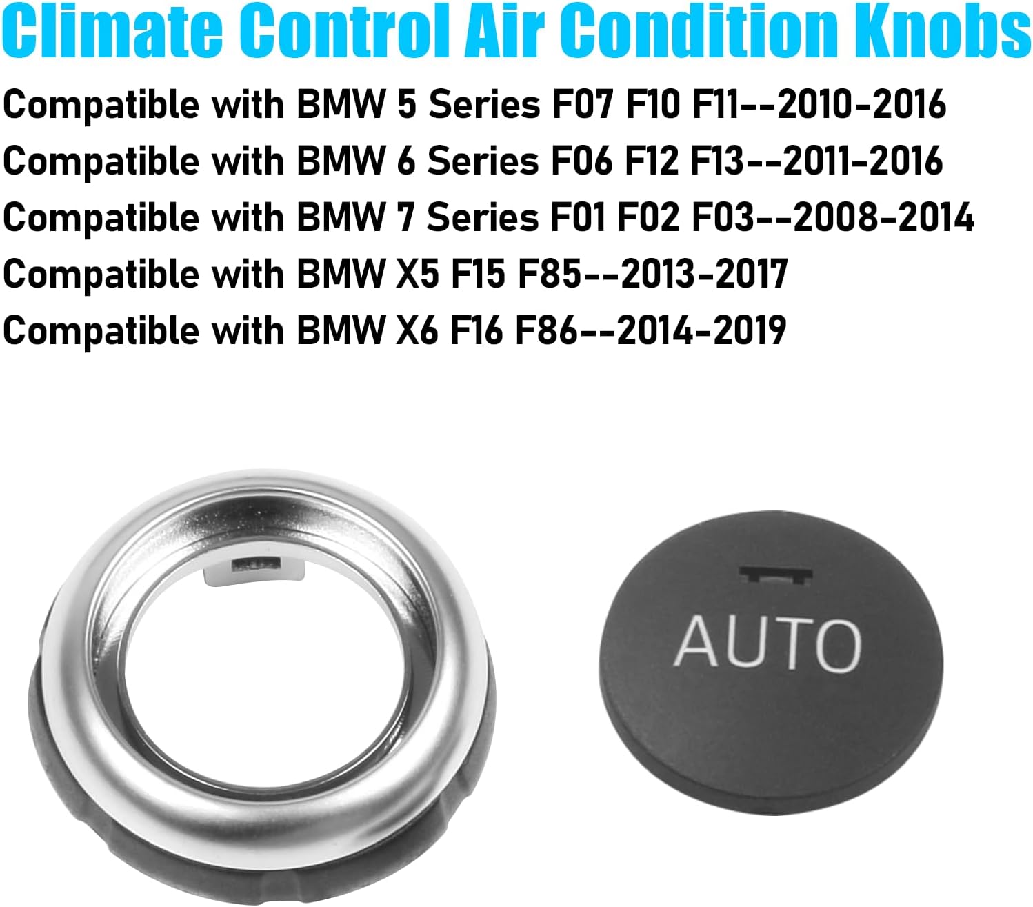Jaronx Compatible with BMW AC Knob Buttons for 5‘F10 F11, 6’F12 F13, 7‘F01 F02, X5 F15, X6 F16 Front Console/Rear Air Condition Climate Control Knobs, AC Button Replacement for BMW 61319393931