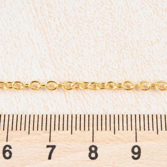 Amazon サージカルステンレス 316l あずきチェーン ゴールド 50cm 切り売り ネックレス ブレスレット 金属アレルギー対策 アクセサリーパーツ アクセサリー用チェーン 通販