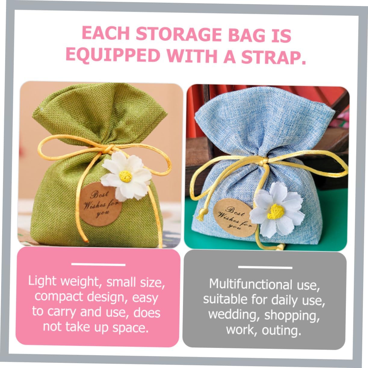 BCOATH 7pcs Drawstring Party Favor Bags Mouth Pouches for Storage for Party Favors Small Bag Bulk Decoration Pack