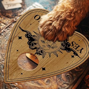 WEBEEDY Wood Spirit Board with Planchette Pendulum Board with Sun and Moon, Wooden Talking Spirit Boards Dowsing Divination Tool for Family Party Metaphysical Message Decor Gift, 11.8x8.3 Inch