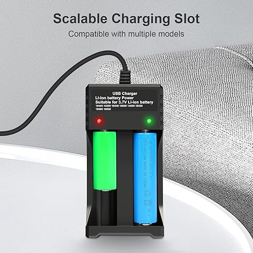 Miniatura 7 de Cargador de batería universal, cargador de batería de 2 ranuras para baterías recargables Cargador inteligente para baterías de iones de litio de