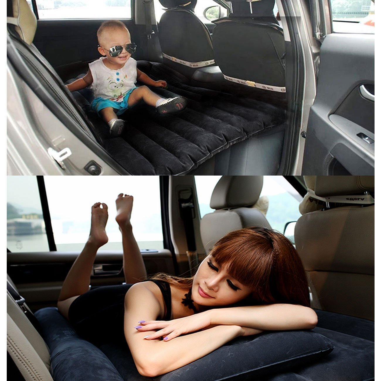 Air cushion car air mattress, inflatable camping mattress, comfortable roller pad, light and compact air cushion, portable air bed, rear seat outdoor camping rear seat cushion air cushion car shock absorber bed