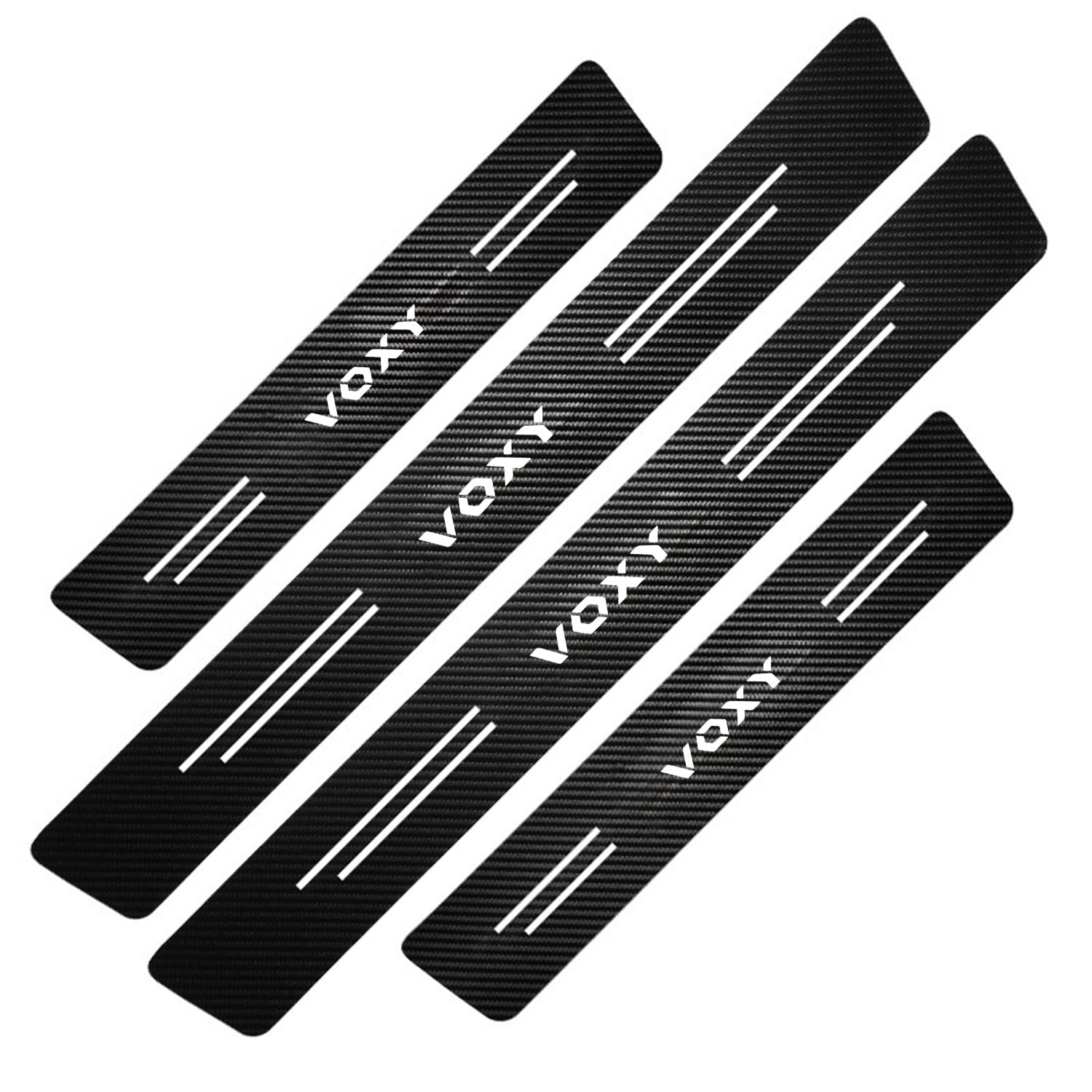 VOXY専用 サイドステップガード スカッフプレート カーボン調+ゴールドメッキ 防水 防汚 防傷 強力粘着テープ付き 簡単取り付け 内装アクセサリー 4点セット