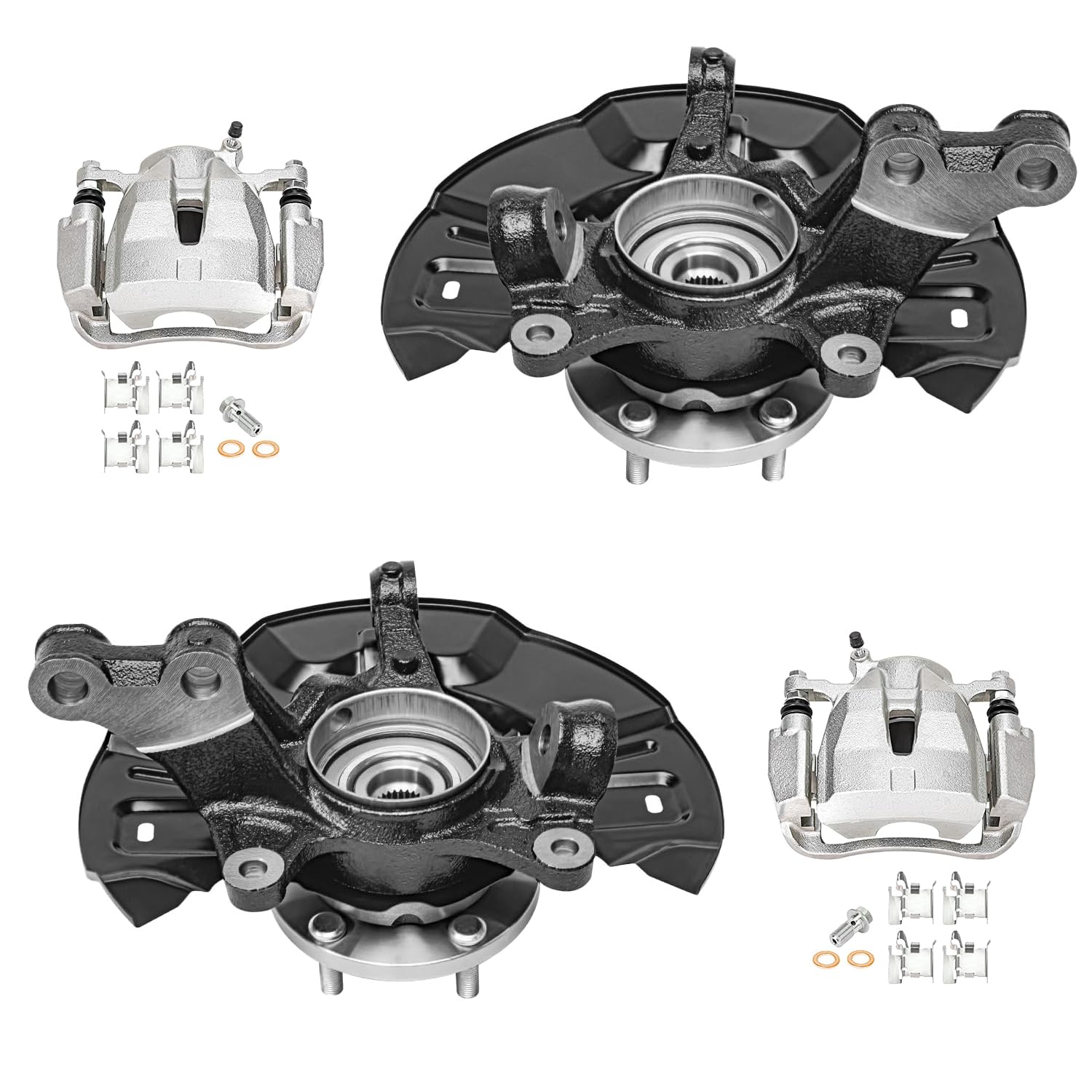 Detroit Axle - FWD Front Knuckles Brake Calipers for 09-13 Toyota Matrix
