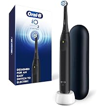 Oral-B iO Series 2 Limited Simple Clean Rechargeable Electric Toothbrush for Adults, Night Black, 3 Modes, Automatic Pressure Sensor for Gum Care, Travel Case