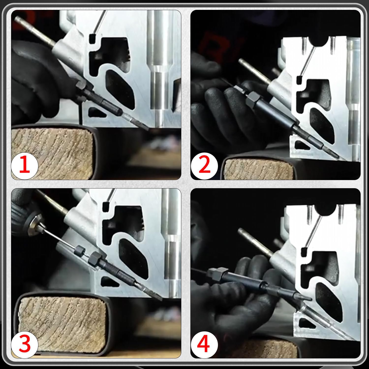 22PCS Universal Glow Plug Removal Tool Kit, Glow Plug Electrodes Removal Tool for M8 & M10, Drilling Tapping Extractor Small Engine Repair Automotive Puller Extraction Sets