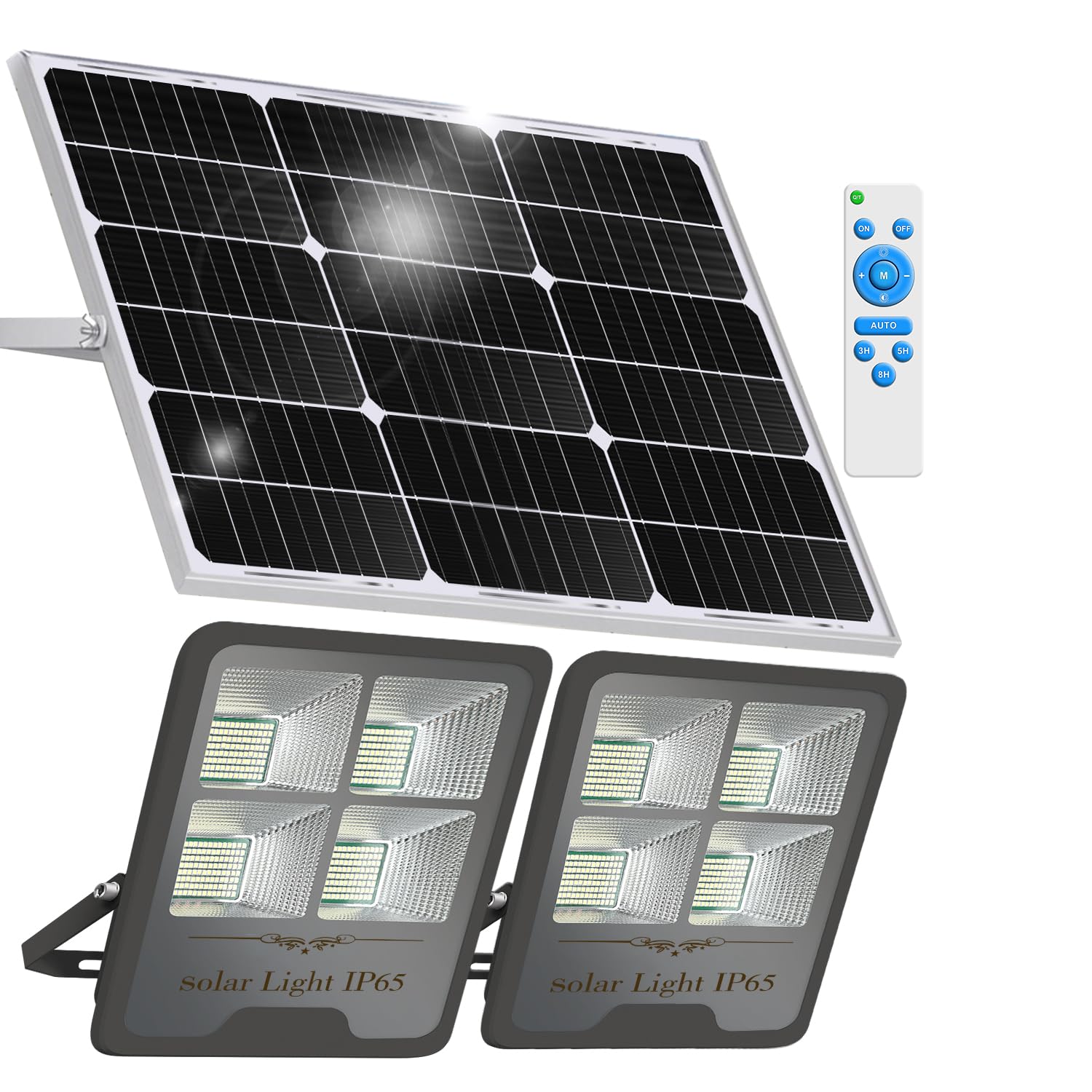 Photo 1 of ***SOLAR PANEL NOT INCLUDED*** Gebosun 2 Pack 300W Solar Flood Light Outdoor, 30000LM LED Solar Security Light, IP65 Waterproof Dusk to Dawn Solar Light with Remote Control, Bright Solar Yard Light for Garage Garden Farm