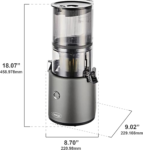 Miniatura 9 de Omega Juicer JC2022GY11 - Extractor de jugo de frutas y verduras de masticación lenta en frío, serie sin esfuerzo para jugo por lotes con tolva