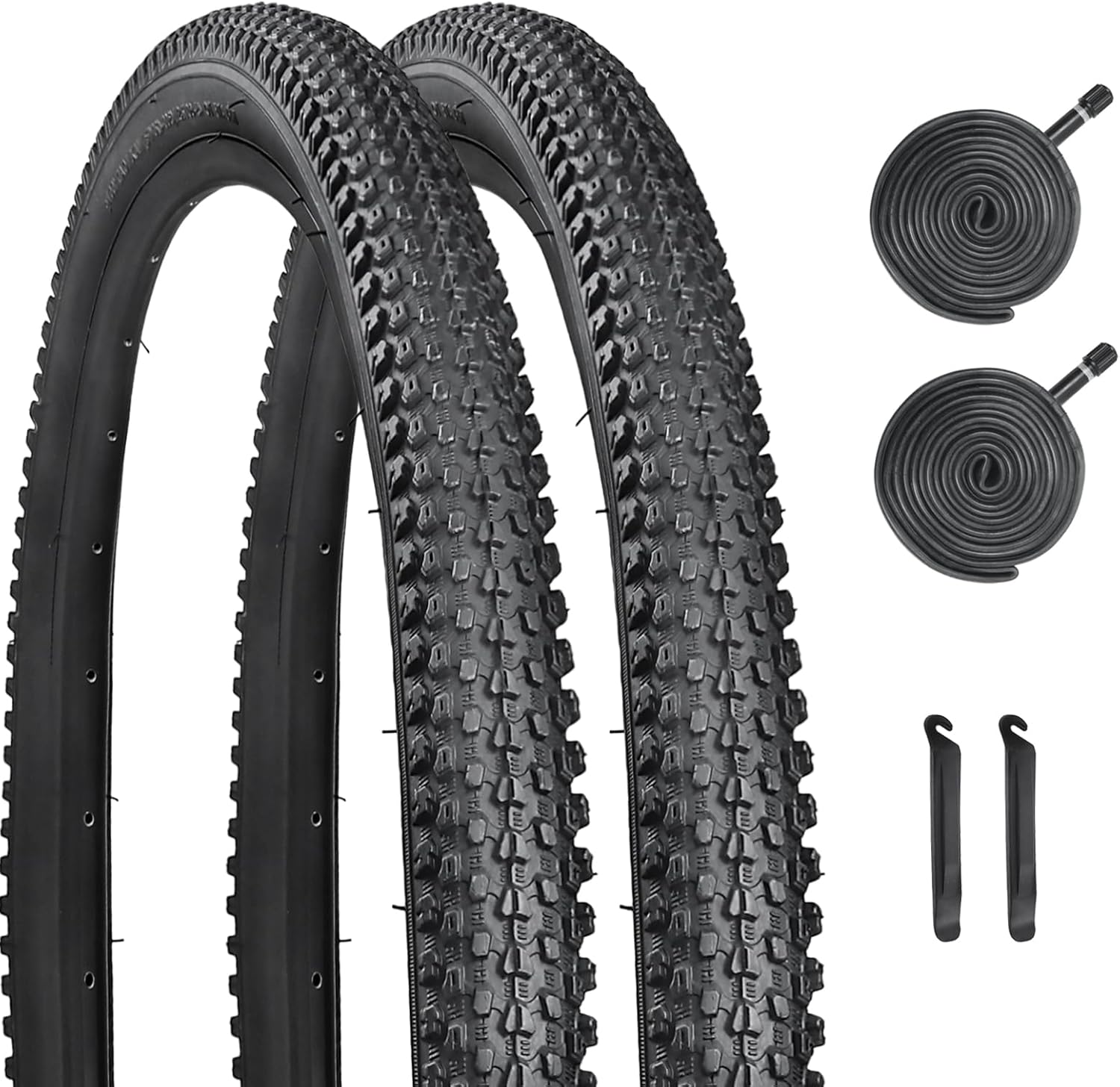 26 x 2.125 Inch Bike Tires Replacement Puncture-Resistant Bicycle Tires and Pair 26-inch Inner Tubes with Tire Levers for Urban City Cruiser Commuter Bike