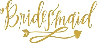 Bridesmaid - Bachelorette Heat Transfer Iron on Stencils for Wedding (Gold)