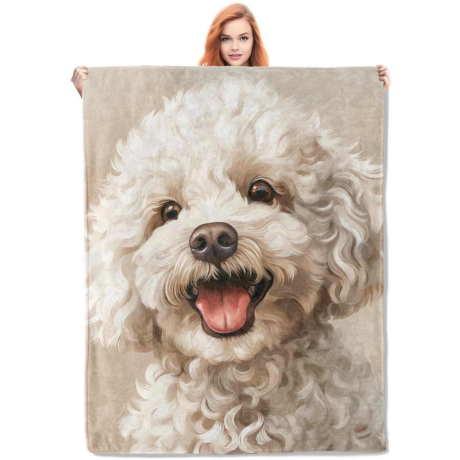 Couverture en polaire douce de grande qualité au design caniche chic