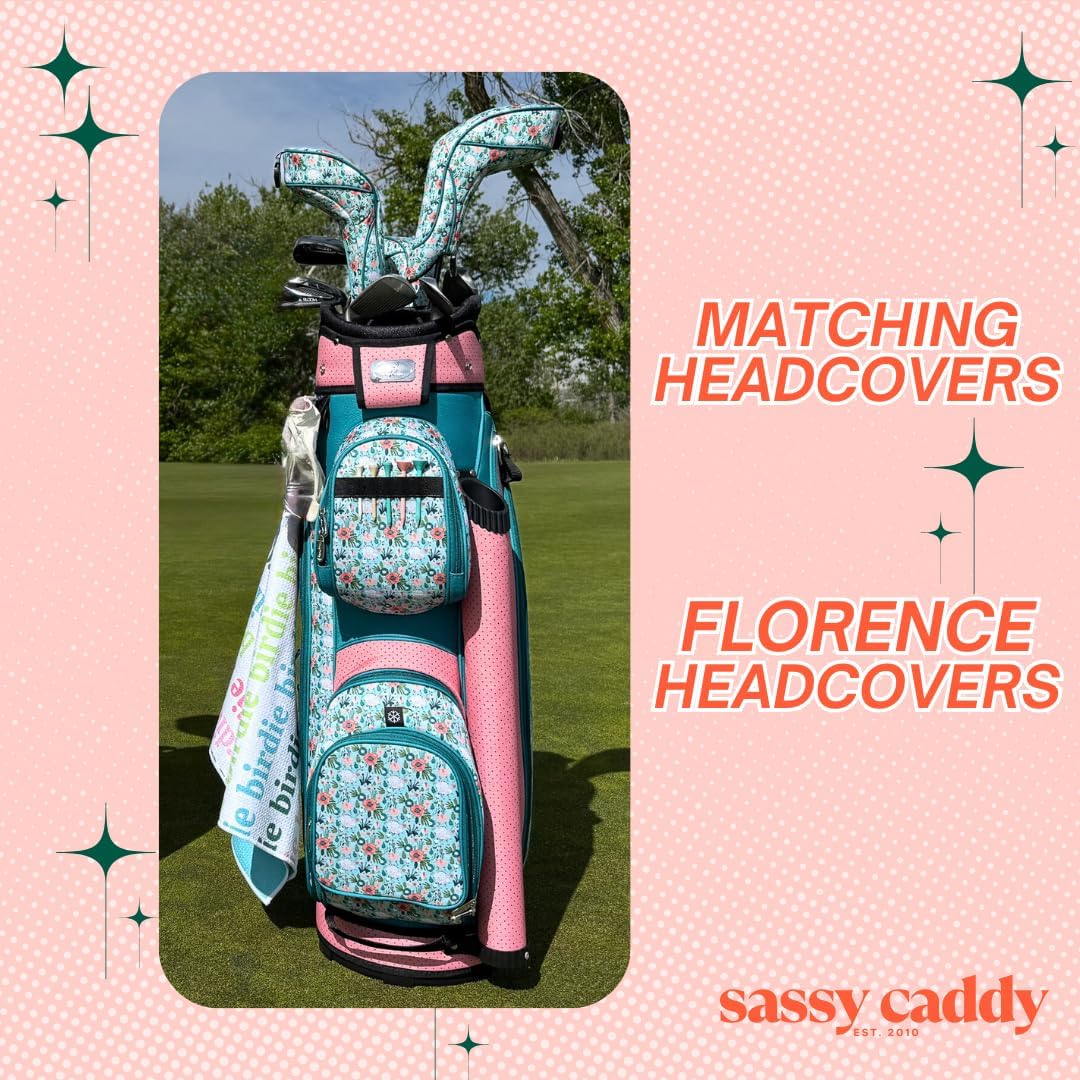 Sassy Caddy Women’s Deluxe Golf Cart Bag – 14-Way Divider, Waterproof, Lightweight (7.5 lbs), Includes Cooler Pocket, Detachable Purse & Rain Hood
