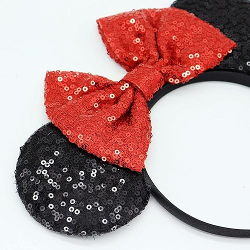 Miniatura 44 de Diadema con orejas de ratón de Minnie de leopardo, decoración de fiesta, diadema de orejas de ratón para disfraz de Halloween, accesorios para el 2