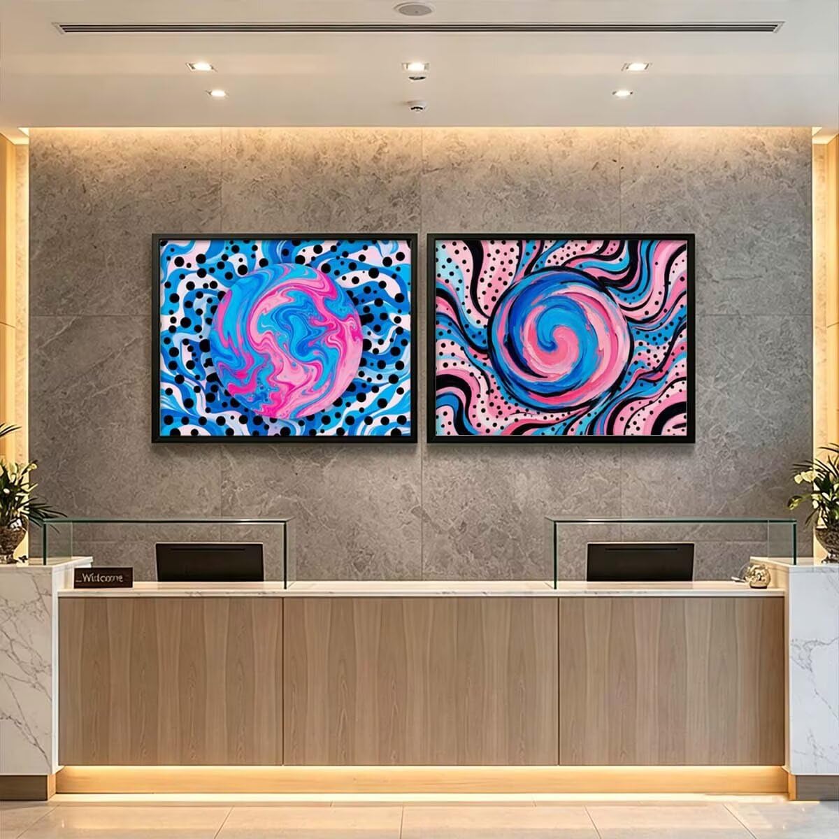 Abstrakcyjny obraz "zrób to sam", obraz diamentowy 2 sztuki, 95 x 70 cm, L