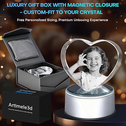 Miniatura 8 de Foto de cristal 3D, regalos personalizados para el día de San Valentín, para mujeres, esposa, mamá y parejas, foto grabada en 3D personalizada en el