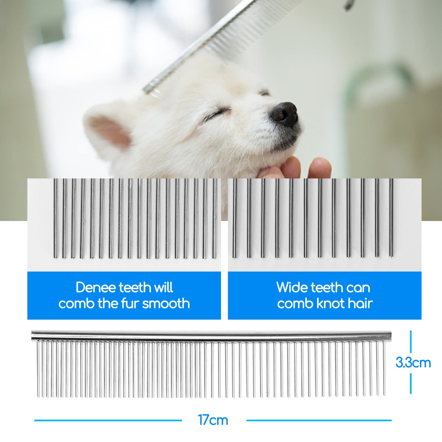 Nobleza Ciseaux pour Chien, Ensemble de 4 Outils Ciseaux Toilettage Chien Professionnel Embout Rond, Cisaille à Effiler/Droite/Incurvé et Peigne, Bricolage Ciseaux Toilettage Chien