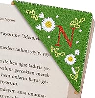 Vista 63 de Marcapáginas de esquina bordado, marcapáginas personalizadas con 26 letras de diseño de triángulo de fieltro, bordado y hecho a mano para tu placer