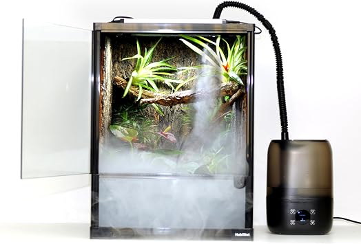 Habistat Reptile Humidifier 4L Reptile Fogger with 5ft Hose, LED Digital Touch Buttons, Built-In Timer and Quiet Mist for Indoor Tanks, Terrarium Fogger for Enclosure Humidity Control Systems