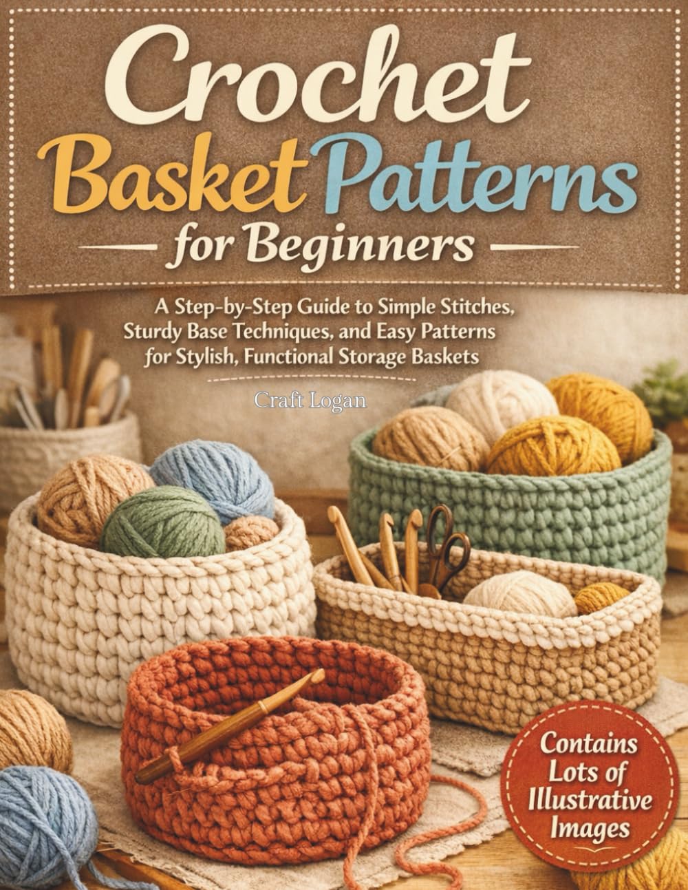 Crochet Basket Patterns for Beginners: A Step-by-Step Guide to Simple Stitches, Sturdy Base Techniques, and Easy Patterns for Stylish, Functional Storage Baskets