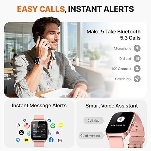 Miniatura 2 de Smart Watch for Women Men,(Answer/Make Call) 1.83'' Fitness Activity Tracker Smartwatch for Android iPhone iOS Compatible,IP68 Waterproof Step