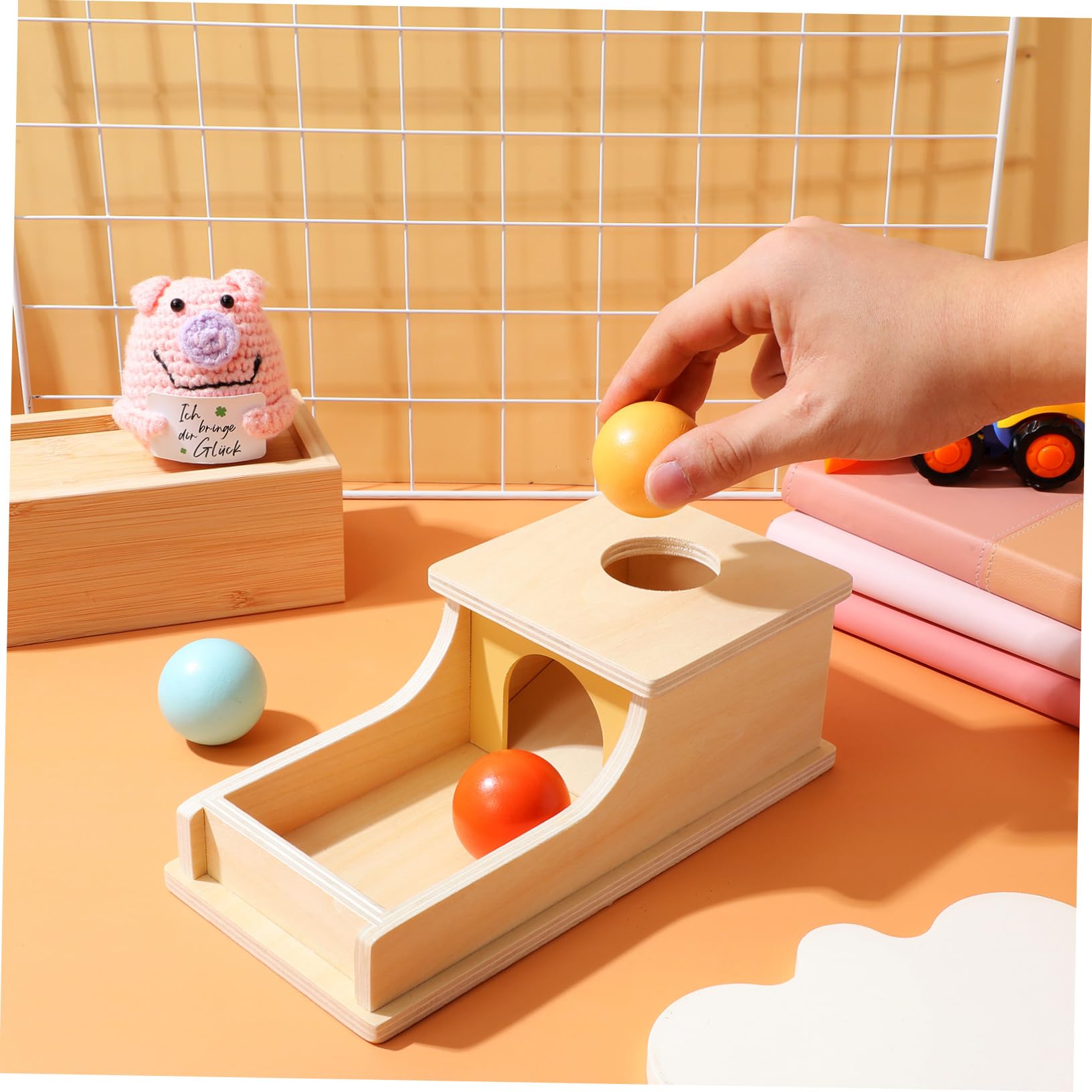 Caja de Monedas de Madera 1pieza Juguete Educativo para Niños | Entrenamiento de Motricidad Detallada, Fomenta la Concentración, para Bebés y Niños