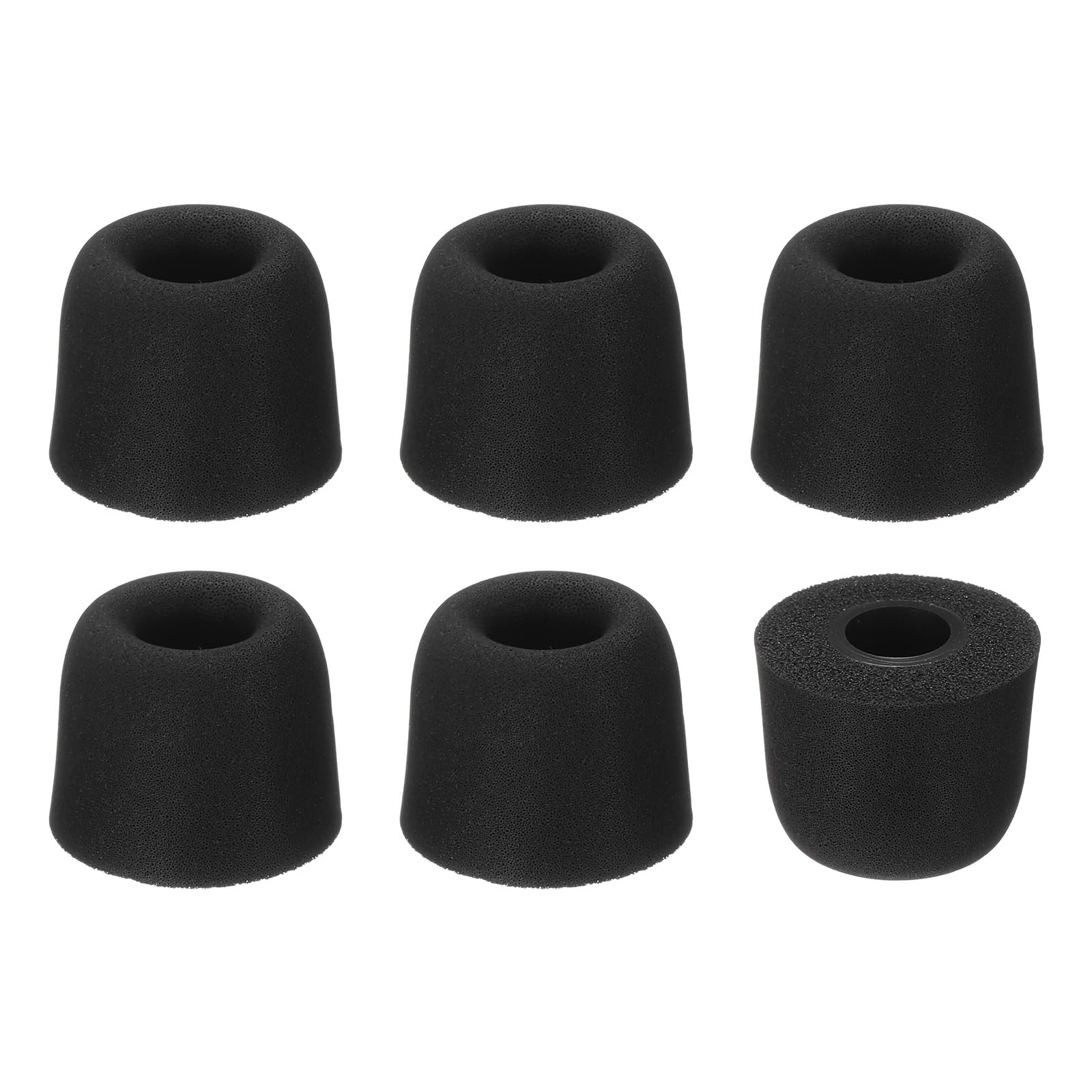Nexarelle Memory Foam Earbud Tips (4.9mm/0.19"), 6Pcs / 3Pairs - Large Ear Bud Replacement Tips Noise Isolation, Ultimate Comfort Secure Fit Buds for Earphones Earplugs, Black