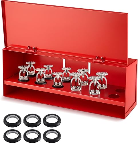 Fire Sprinkler Head Cabinet Red Steel 12 Head Box Wall-Mounted