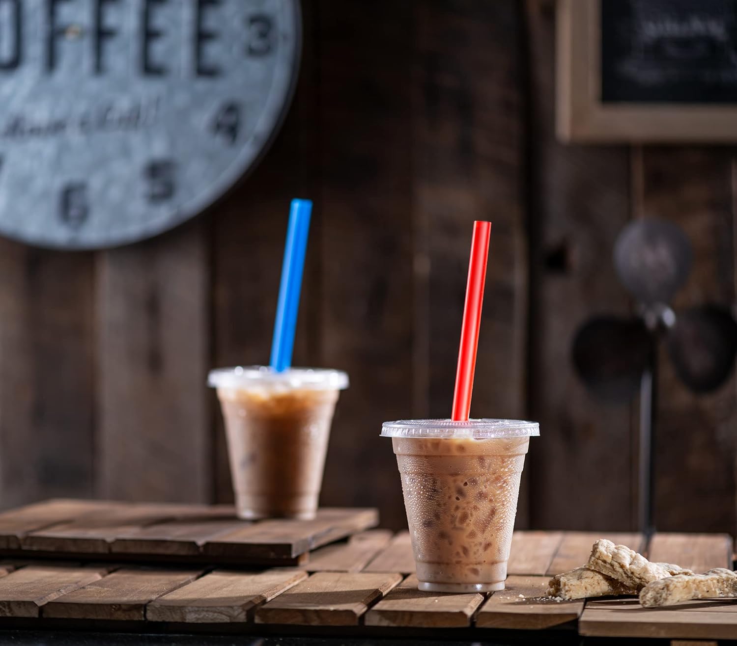 [40 Sets - 12 Oz] Crystal Clear Plastic PET Cups With Flat lids & Straws for Iced Coffee, Cold Drinks, Milkshake, Slush Cups, Smoothy's, Slurpee, Party's, Plastic Disposable Cups - Image 3