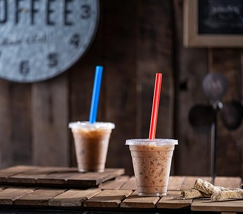 Miniatura 3 de 40 juegos  12 onzas Vasos de plástico transparente para mascotas con tapas planas y pajitas para café helado, bebidas frías, batidos, tazas de